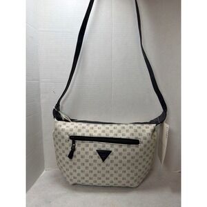 NWT VTG 90s Gitano Crossbody/ Shoulder Bag Womens Cream Black Monogram Signature